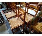 LOT DE 4 CHAISES PIN PAILLE
