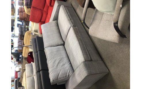 CANAPE 3 PLACES TISSU GRIS