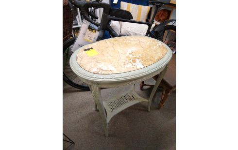 SELLETTE OVALE MARBRE PATINE VERTE