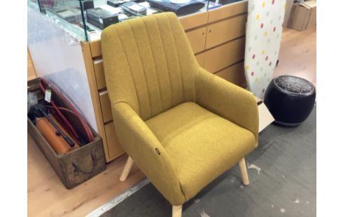 FAUTEUIL MODERNE TISSU MOUTARDE