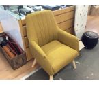 FAUTEUIL MODERNE TISSU MOUTARDE