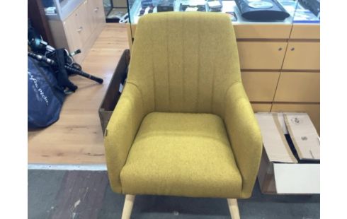 FAUTEUIL MODERNE TISSU MOUTARDE