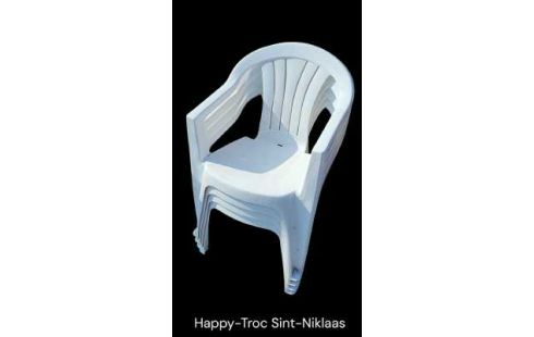 CHAISE DE JARDIN PVC BLANCHE LOT DE 4