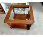 TABLE BASSE BOIS VERNIS VERRE