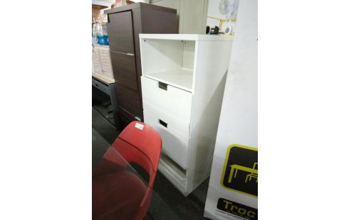 MEUBLE DE RANGEMENT BLANC 2 TIROIRS