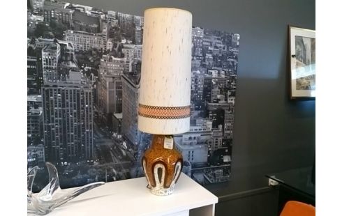 LAMPE SOL BAUDIN PIED CERAMIQUE AJOUREE ANNEE 70