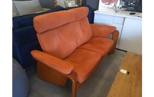 SALON 2 CANAPES TISSU ORANGE STRESSLESS