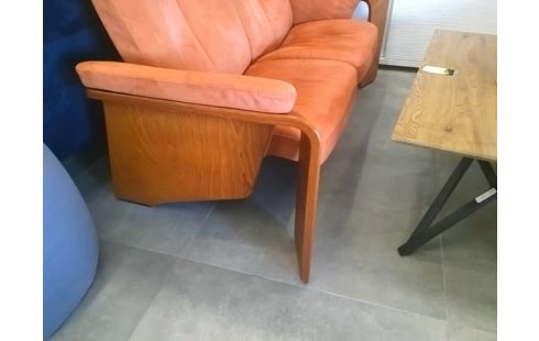 SALON 2 CANAPES TISSU ORANGE STRESSLESS