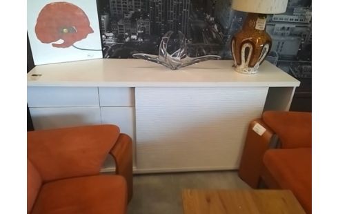 ENFILADE BLANCHE 2 PORTES / 2 TIROIRS 1 PORTE COULISSANTE