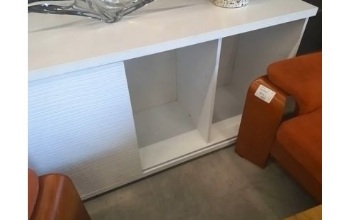 ENFILADE BLANCHE 2 PORTES / 2 TIROIRS 1 PORTE COULISSANTE