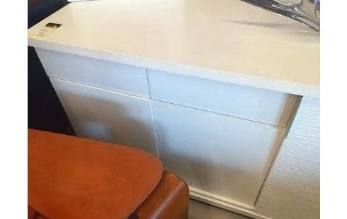 ENFILADE BLANCHE 2 PORTES / 2 TIROIRS 1 PORTE COULISSANTE