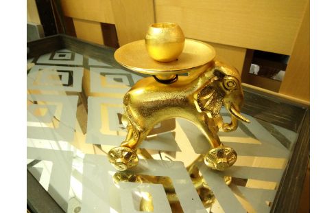 BOUGEOIR ELEPHANT DORÉ