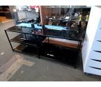 MEUBLE TV NOIR VERRE ET METAL