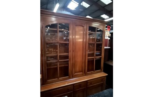 BIBLIOTHEQUE VITREE 2 NIV BOISERIE CLES