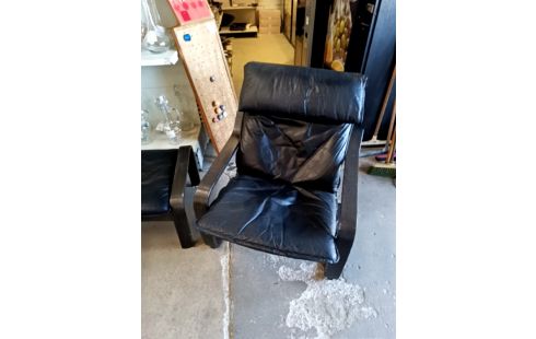 FAUTEUIL CUIR NOIR