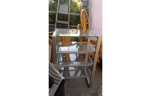 MEUBLE HIFI METAL  VERRE