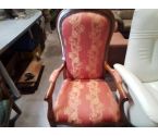 FAUTEUIL VOLTAIRE TISSU ROUGE ET ORANGE
