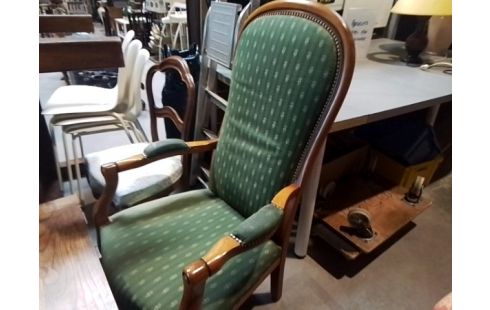FAUTEUIL VOLTAIRE TISSU VERT