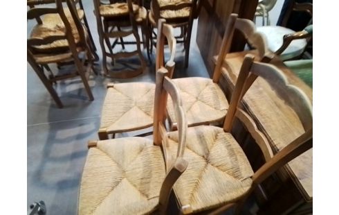 4 CHAISES PAILLEES