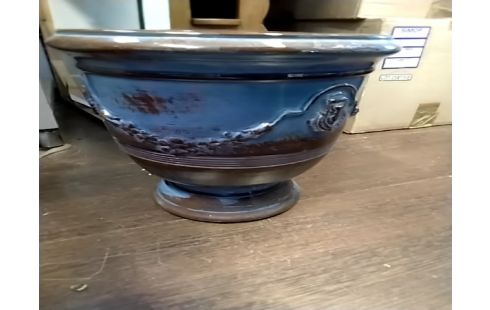 CACHE POT BLEU ABÎMÉ