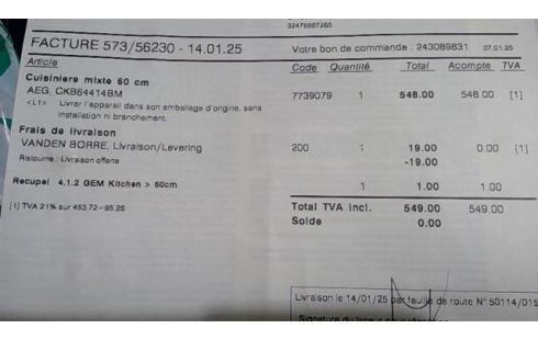 GAZINIERE MIXTE AEG