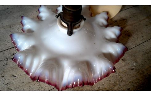 SUSPENSION BLANCHE ROUGE, , OPALINE ANTIQUE