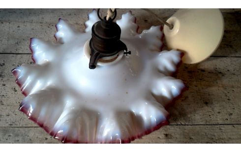 SUSPENSION BLANCHE ROUGE, , OPALINE ANTIQUE