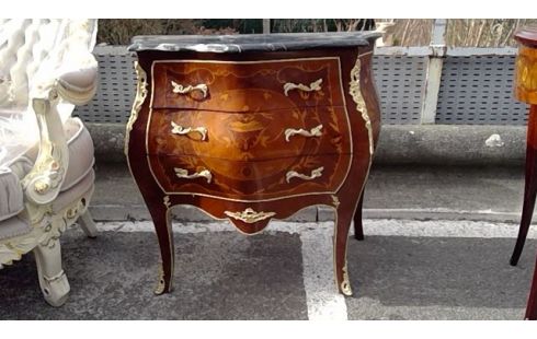 COMMODE ARBALETE 3 TIROIRS DESSUS MARBRE
