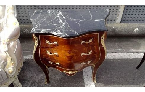 COMMODE ARBALETE 3 TIROIRS DESSUS MARBRE
