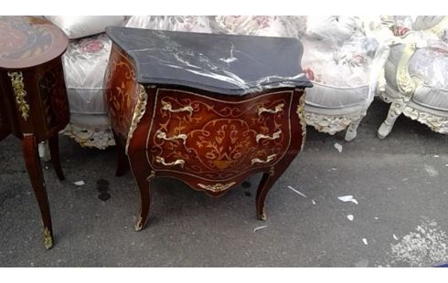 COMMODE ARBALETE 3 TIROIRS DESSUS MARBRE