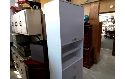 MEUBLE DE RANGEMENT 4 PORTES 1 TIROIR BLANC