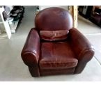 FAUTEUIL CLUB CUIR MARRON
