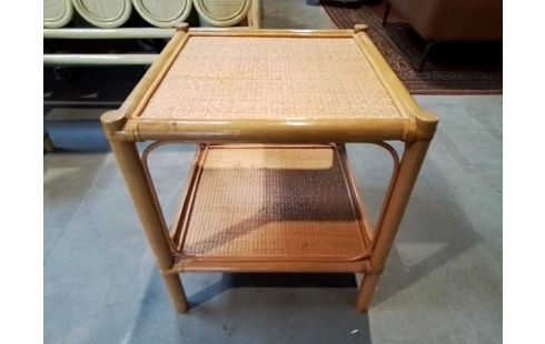 BOUT DE CANAPE ROTIN TRESSÉ ORANGE