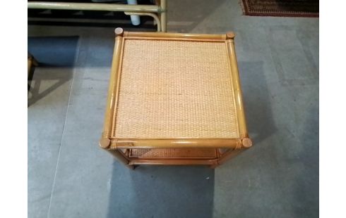 BOUT DE CANAPE ROTIN TRESSÉ ORANGE