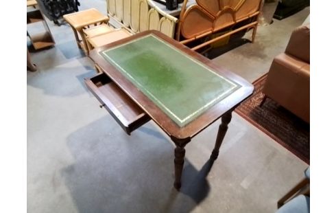 BUREAU DESSUS CUIR VERT 1 TIROIR