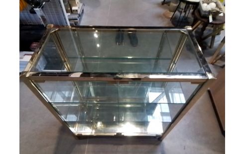 VITRINE BASSE LAITON VERRE