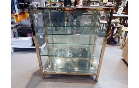 VITRINE BASSE LAITON VERRE