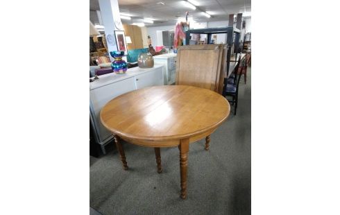 TABLE RONDE CHENE MASSIF 125 CM DEPLIEE 3.30 M