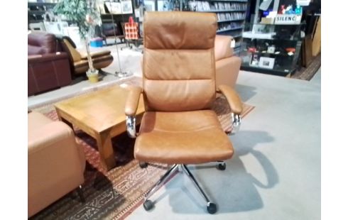 FAUTEUIL DE BUREAU SIMILI CUIR MARRON