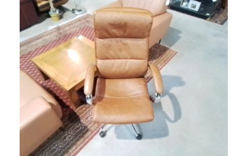 FAUTEUIL DE BUREAU SIMILI CUIR MARRON