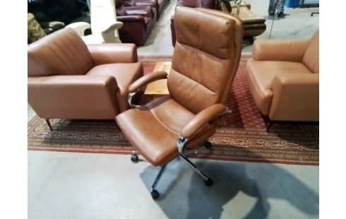 FAUTEUIL DE BUREAU SIMILI CUIR MARRON
