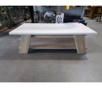 TABLE BASSE BLANCHE PIED BOIS