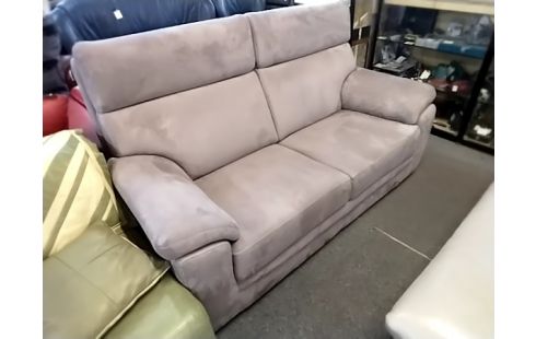 CANAPE 2 PLACES TISSU GRIS MICROFIBRE