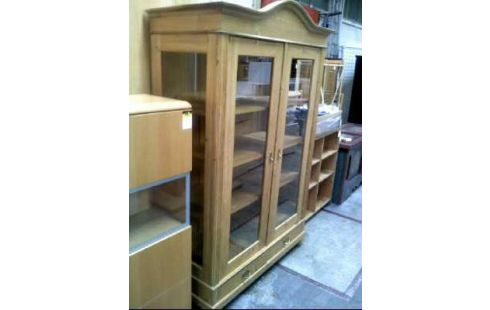VITRINENSCHRANK HOLZ HELL 2-T 2-SCH 4-EB.