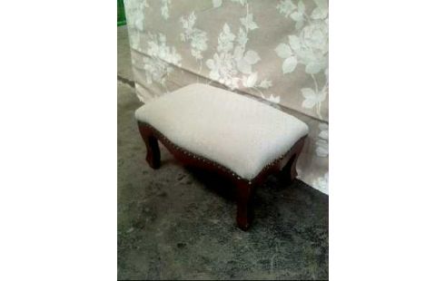 HOCKER <BIEDERMEIER> HOLZ SITZPOL. HELLBLAU