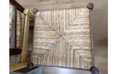 TABOURET PAILLE BOIS