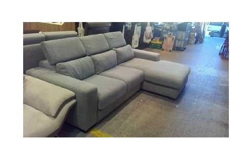 CANAPE D'ANGLE TISSU GRIS POLTRON ET SOFA