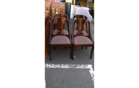 CHAISE ACAJOU LOT DE 4