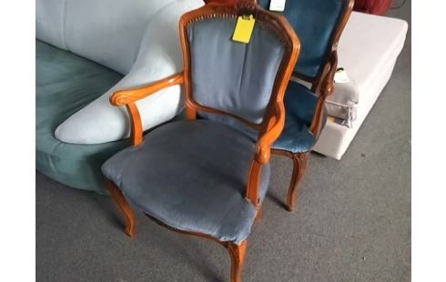 FAUTEUIL STYLE LXV VELOURS BLEU