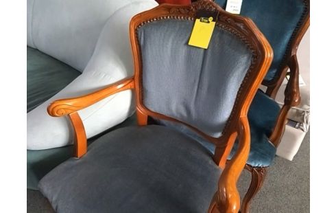 FAUTEUIL STYLE LXV VELOURS BLEU